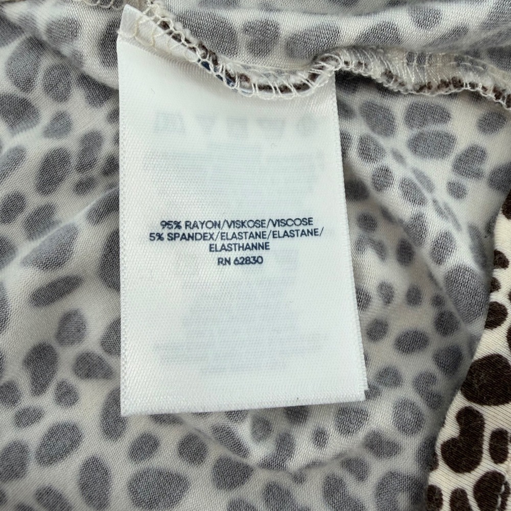 Lands End Cardigan Leopard Print Tan Womens Small 6-8 Longline Open Front Pocket - Picture 5 of 7
